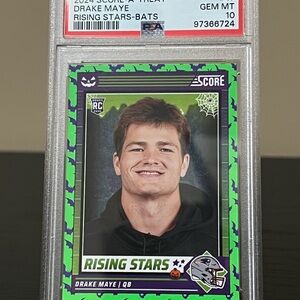 Drake Maye 2024 Score A Treat Rising Stars Bats PSA 10 🔥🏈🦇🦇 Rookie Patriots 🔥!